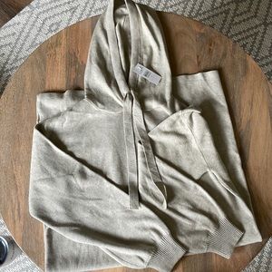 LOFT sweater dress with hood (oatmeal)